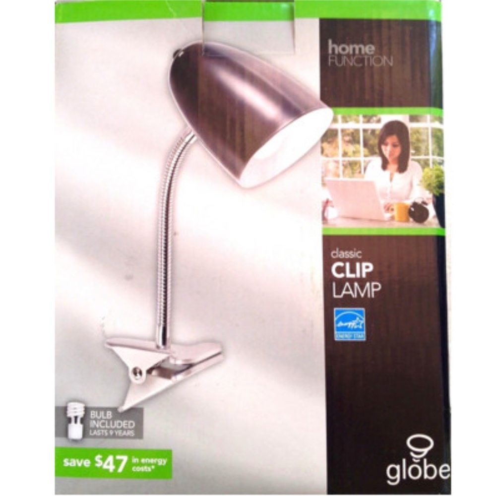 NWT GLOBE Flexible Goose Neck Clamp Clip Desk Lamp